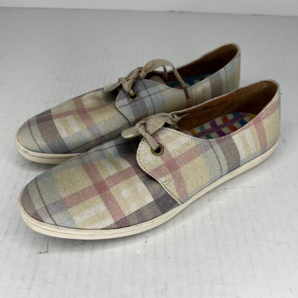Born Datil Womens F59733 Multicolor Striped Lace Up Canvas Size 7M Casual Shoes